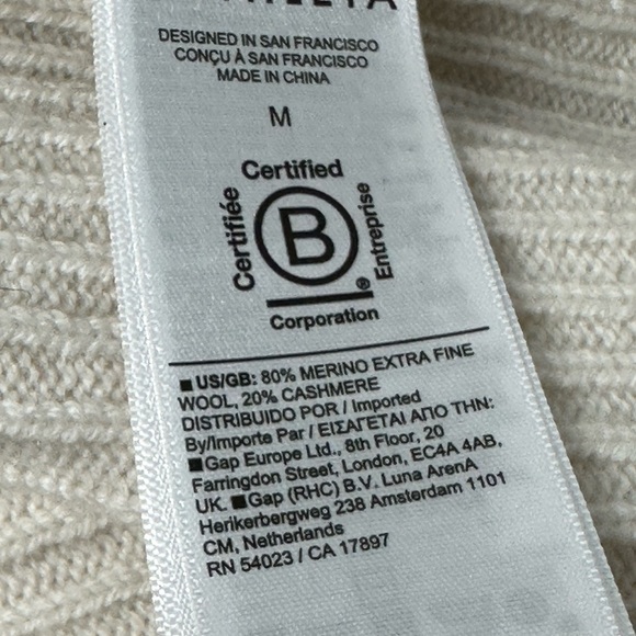 Athleta Alpine Spirit Wrap Ivory Cardigan Duster Medium  Wool/Cashmere 882542-02 - Picture 10 of 11